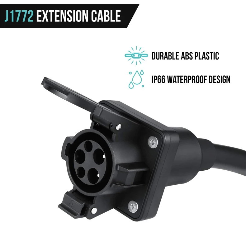 Cable de extensión de carga ev J1772 Tipo 1 con cabezal de pistola, fabricante al por mayor