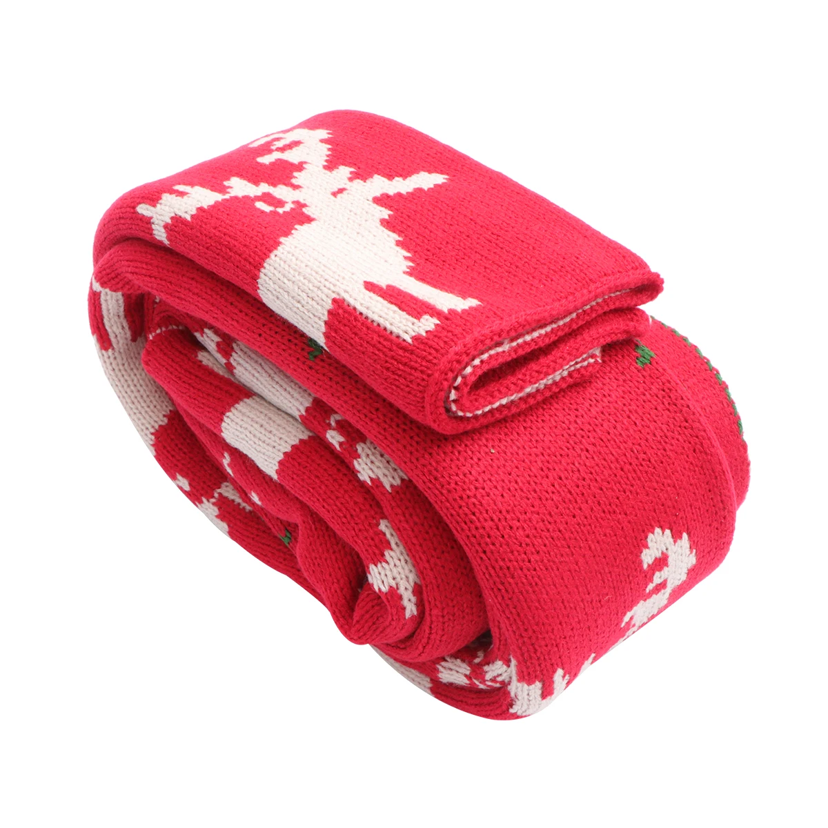 

Lovely Christmas Scarf For Women Girls Warm Winter Acrylic Fiber Printed Shawl Bright Color Stylish Holiday Decor Red Xmas Scarf