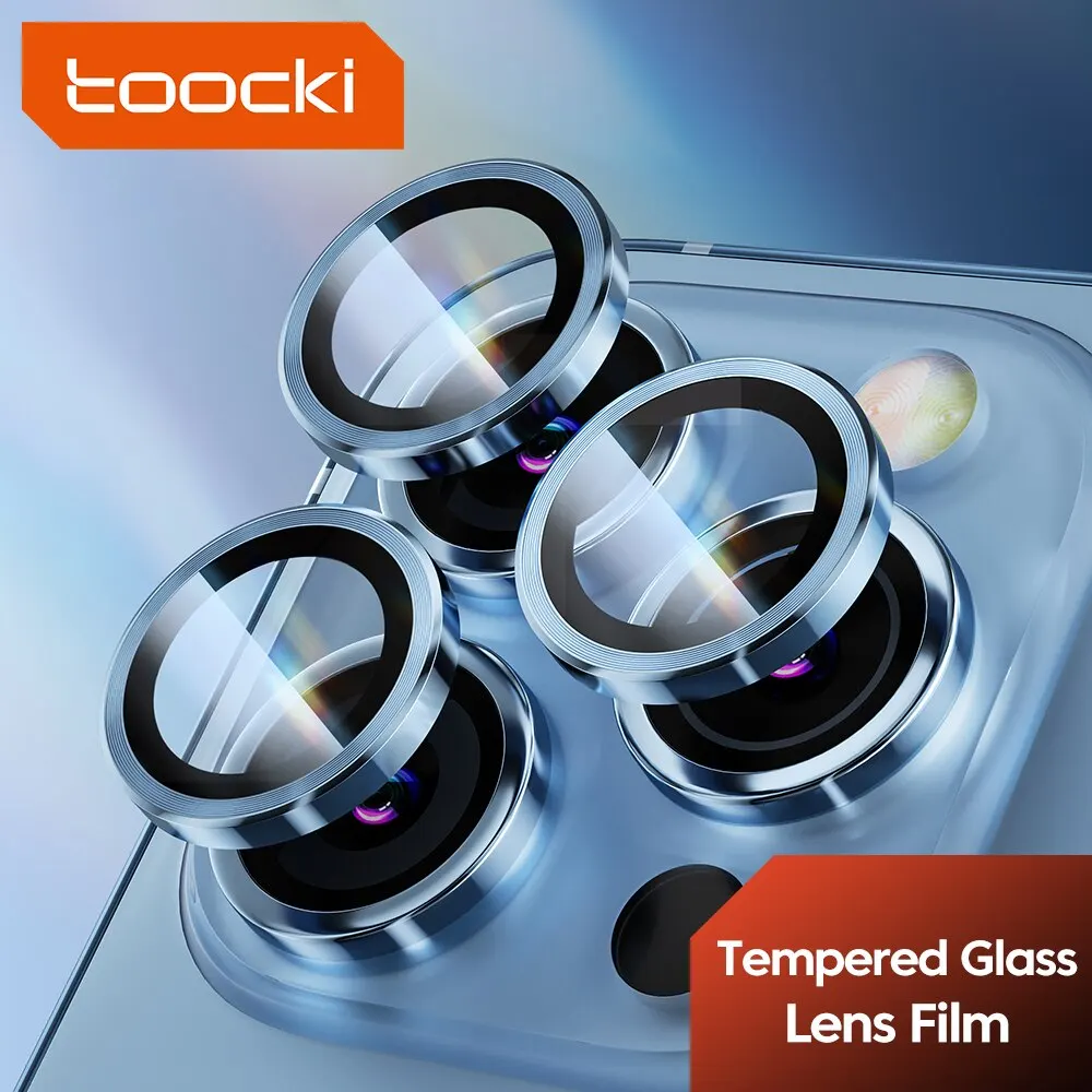 Toocki Glass Camera Lens Protection For iPhone 14 13 Pro Max 14 Plus 13 Miin Camera Protector Metal Ring Lens Protector