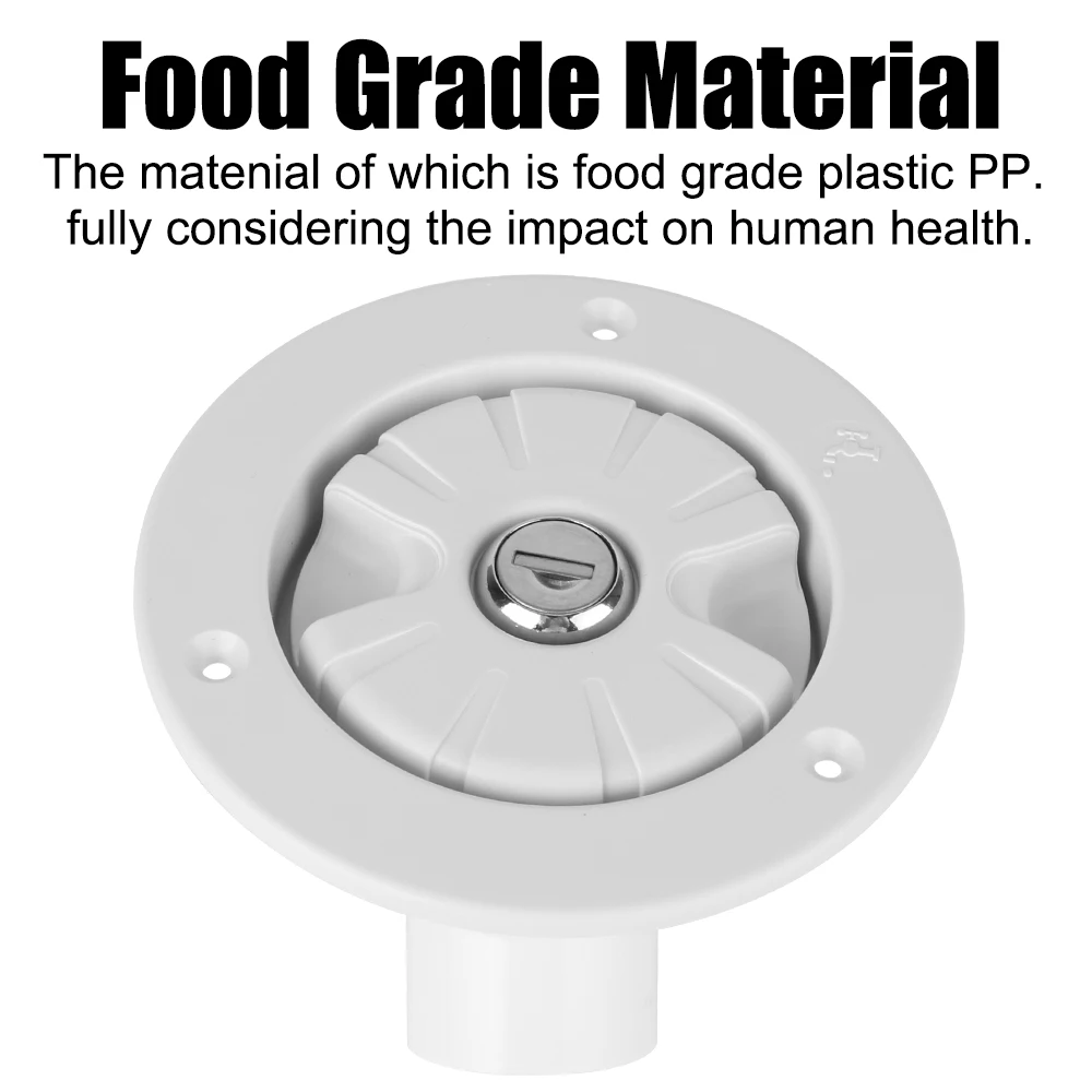 Inlet Filter Lockable Gravity Fresh Water Fill Hatch 80mm RV Accessories For RV Boat Camper Trailer White Caravan Accessories