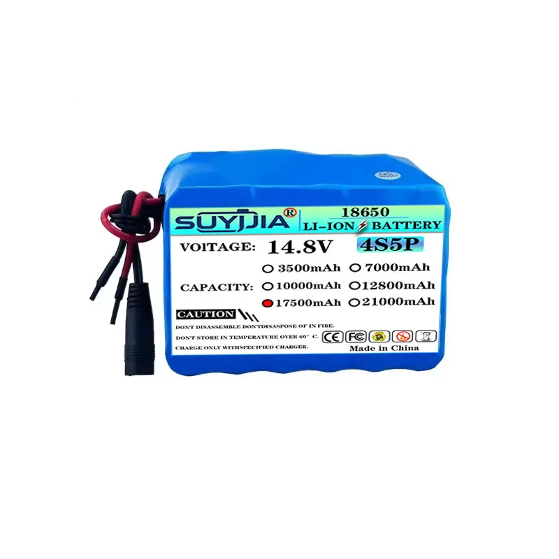 4S5P 17.5Ah 14.8V 14.4V 18650 lithium battery pack built-in BMS short inverter 14.8V audio equipment solar xenon light