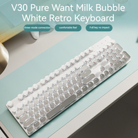 EWEADN V30 Wireless Bluetooth Three-Mode Mechanical Keyboard Punk, High-Value, E-Sports Game Office Computer Notebook Keyboard