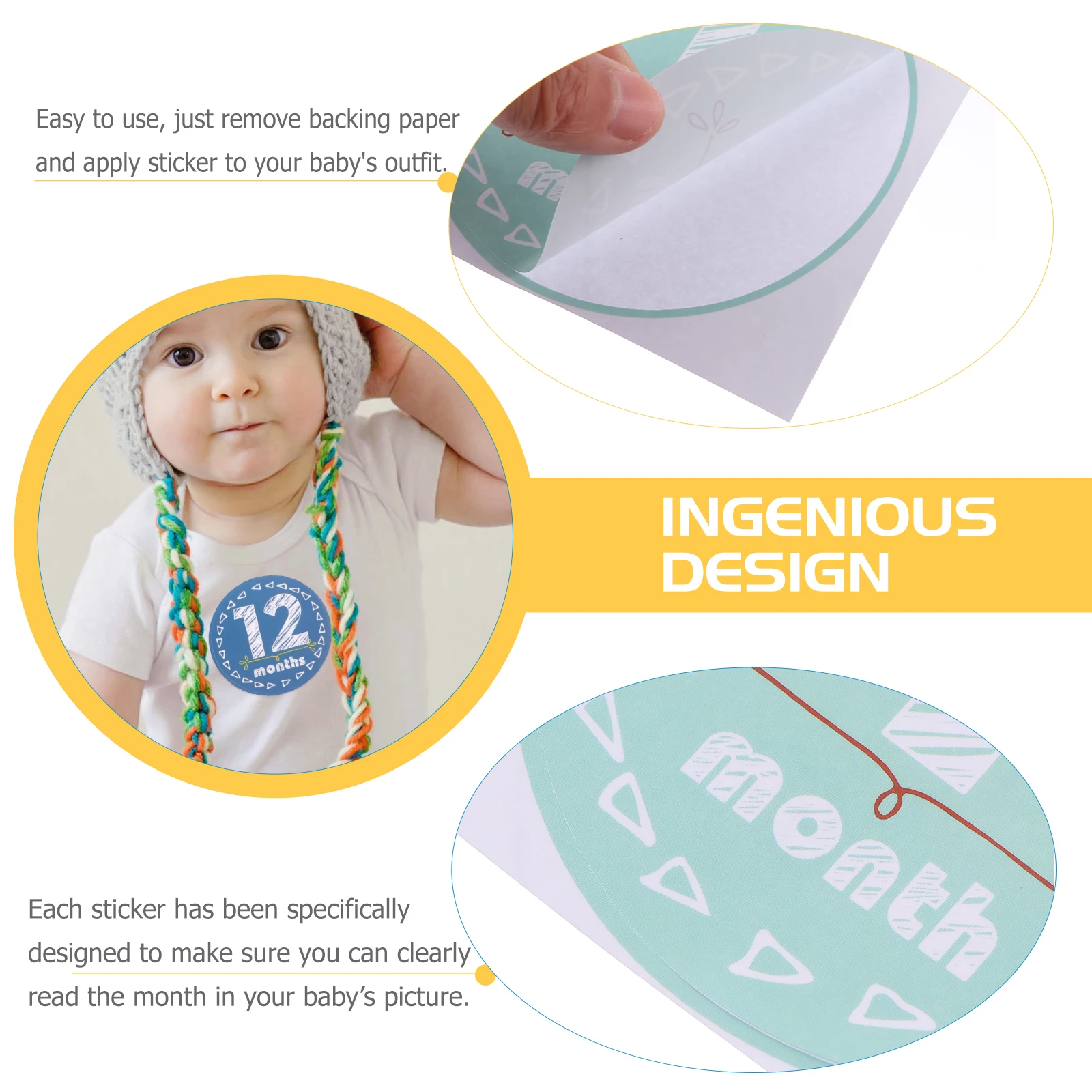 

1Set Monthly Newborn Baby Milestone Stickers Photo Props Boys Girls Baby Photo Keepsake Sticker Newborn Month Sticker