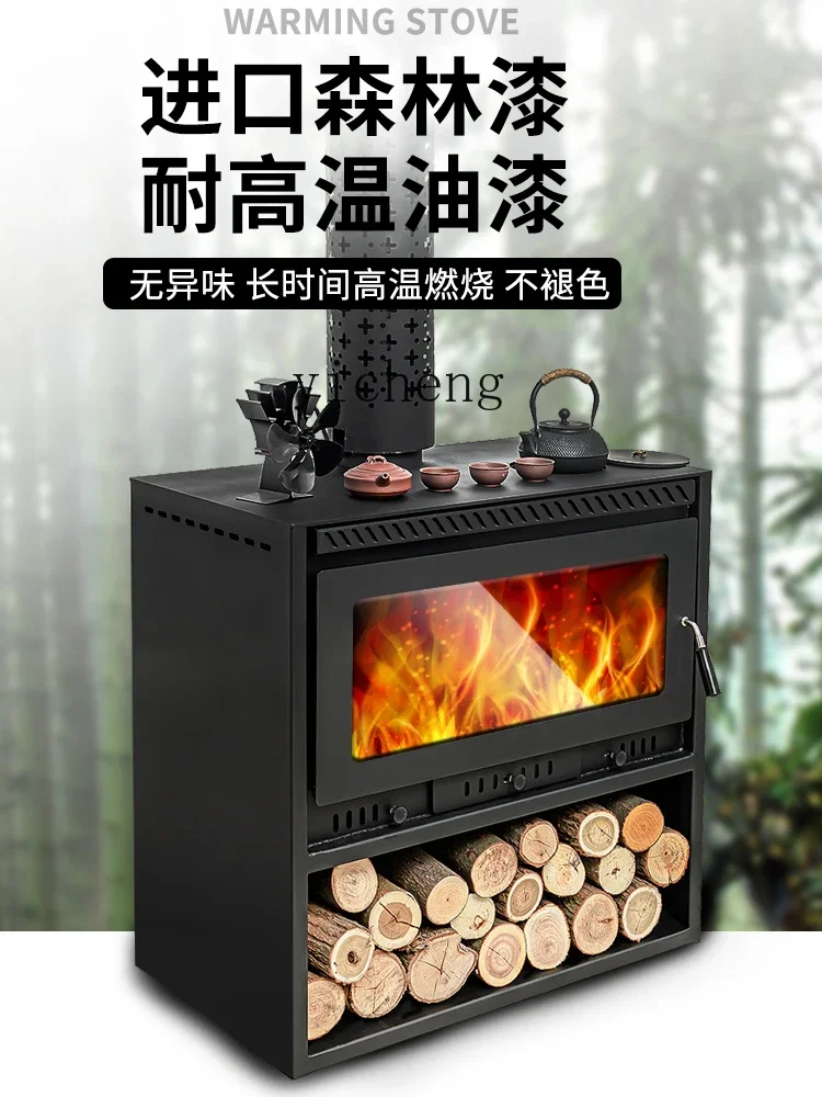 

TQH Fireplace Real Fire Firewood Household Firewood Heating Furnace Indoor Rural Villa Homestay Cast Iron