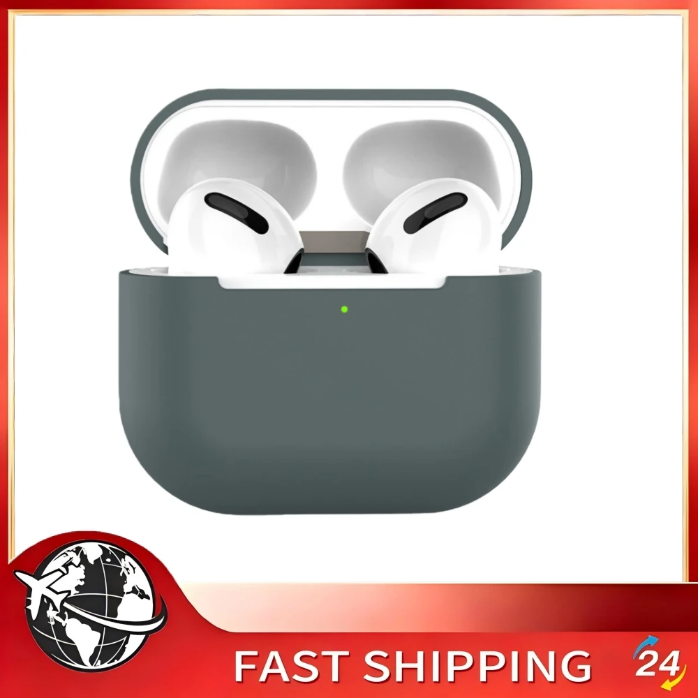 Qiilu Wireless Bluetooth Earphone Case Liquid Silicone Earphone Case for Apple Airpods 3 Gen Daily Anti Drop Earbud Accessory