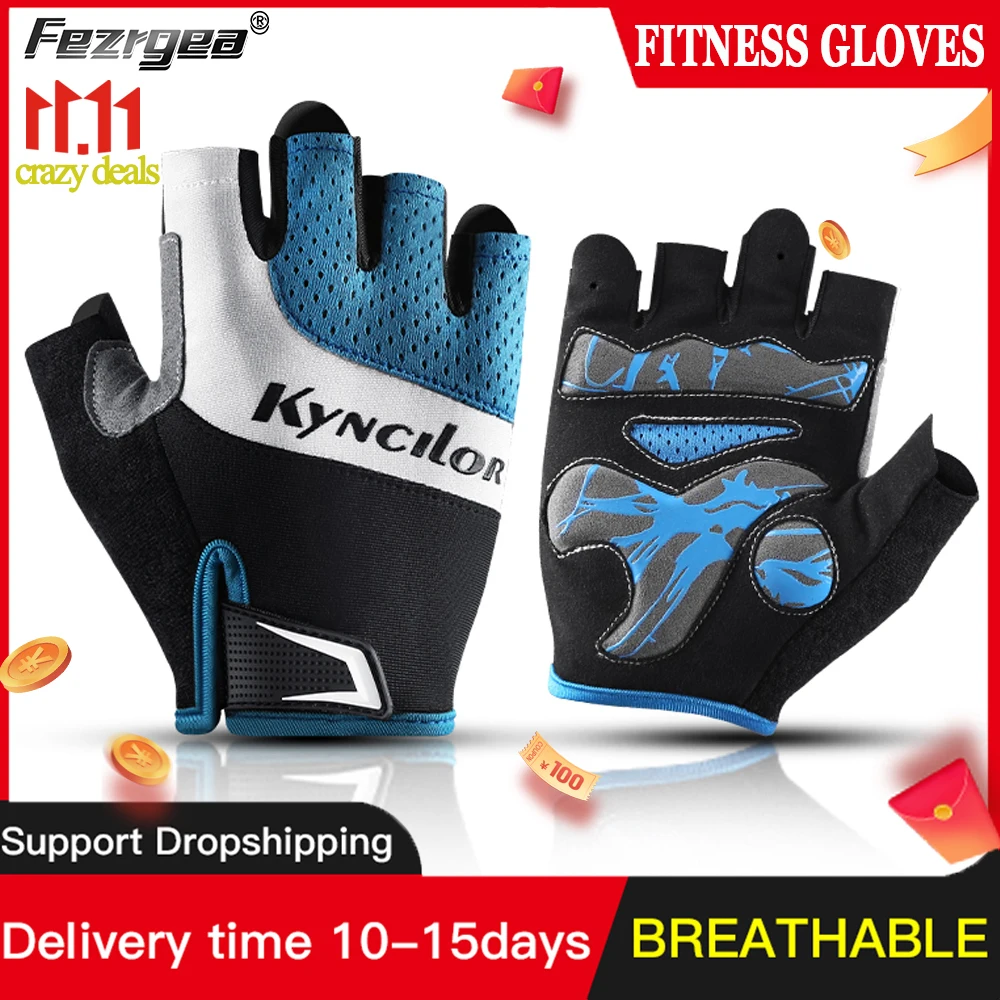 Non-Slip Cycling Gloves Sports Sunscreen Cycling Men And Women Half Finger Fitness Non-Slip Breathable Riding Gloves