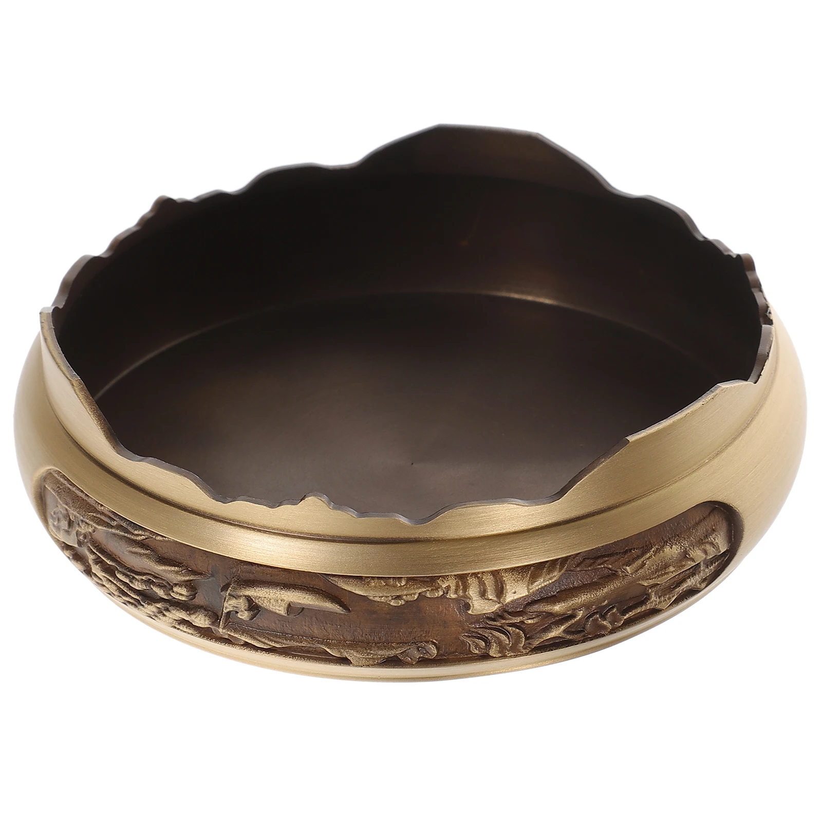 

Decorative Ashtray Base Copper Vintage Fu Character Tabletop Metal Ashtray For Home Office Bar Use Living Room Gift Smoker