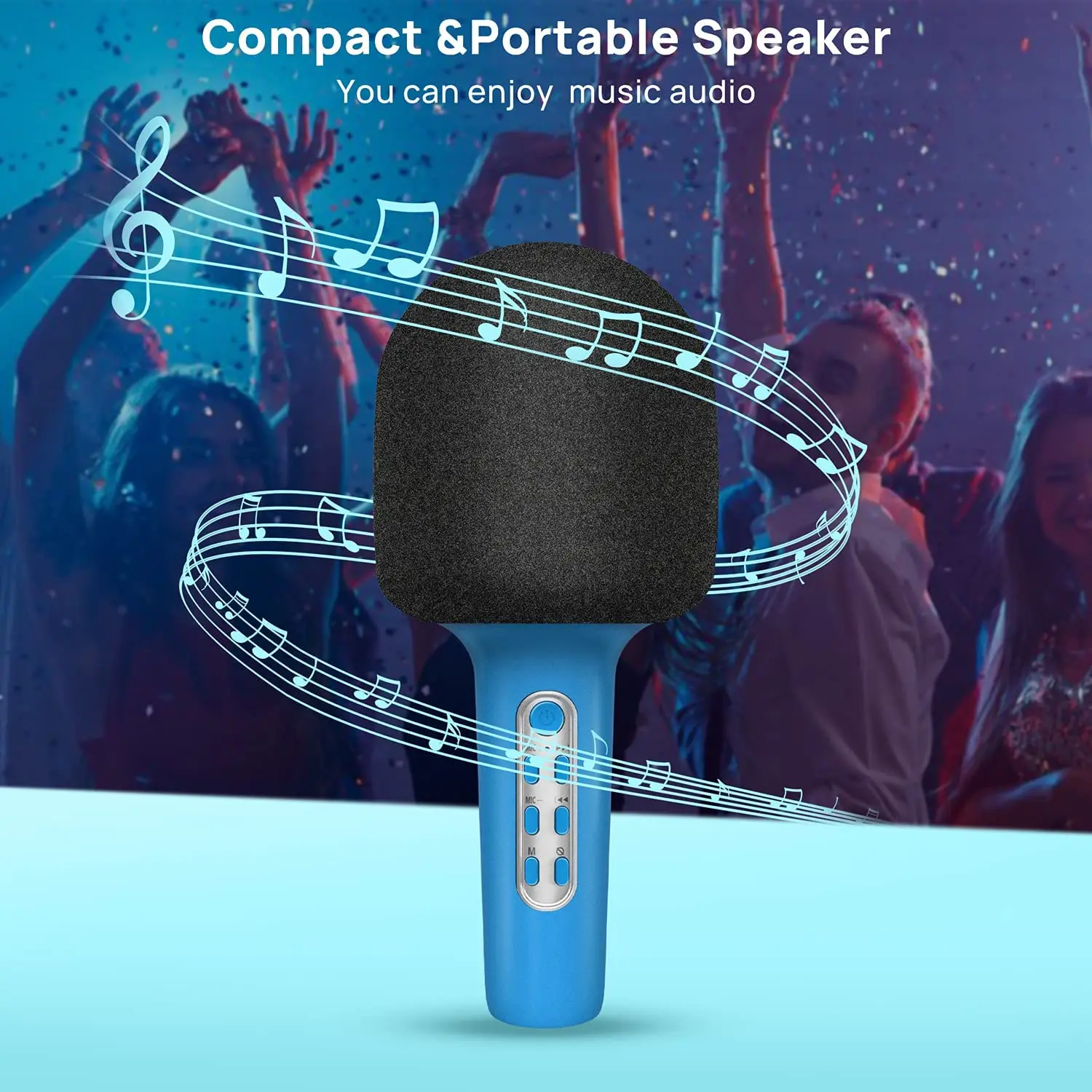 Karaoke Microphone Bluetooth Wireless Portable Home Singing Machine with Duet Sing/Record/Play/Reverb for Adult/Kid Gift