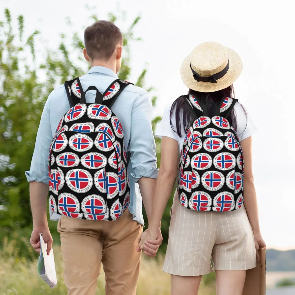 

Norway Flag Student Backpack School Bag Hiking Travel Daypack for Men Women Bookbag Shoulder Bags