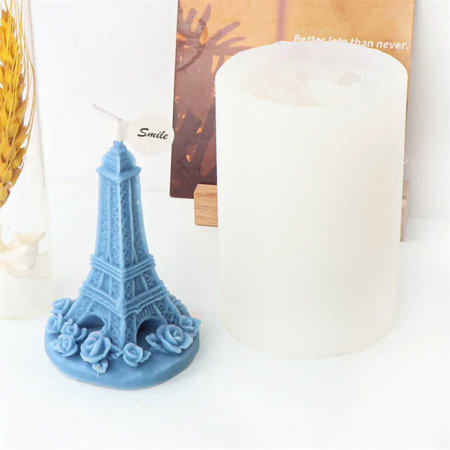 3D Eiffel Tower Candle Silicone Mold DIY Leaning Tower of Pisa Statue Craft Abstract Plaster Candle Making Mould Home Decor Gift