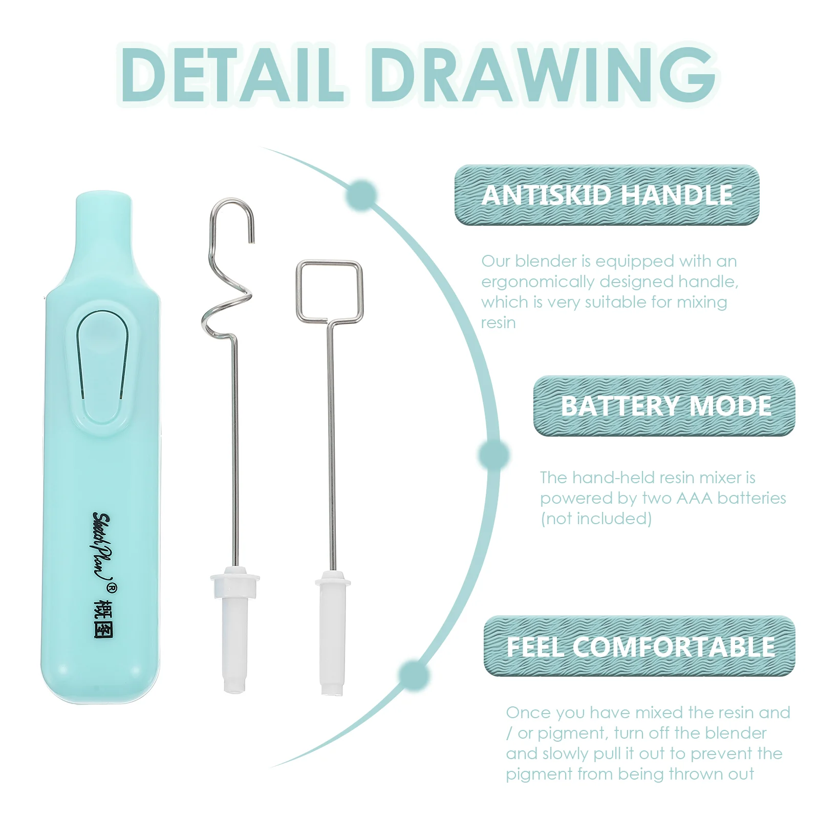 Paint Shaker Epoxy Portable Blender Hand- Held Electric Mixer for Gouache Agitator Handheld Paints Resin