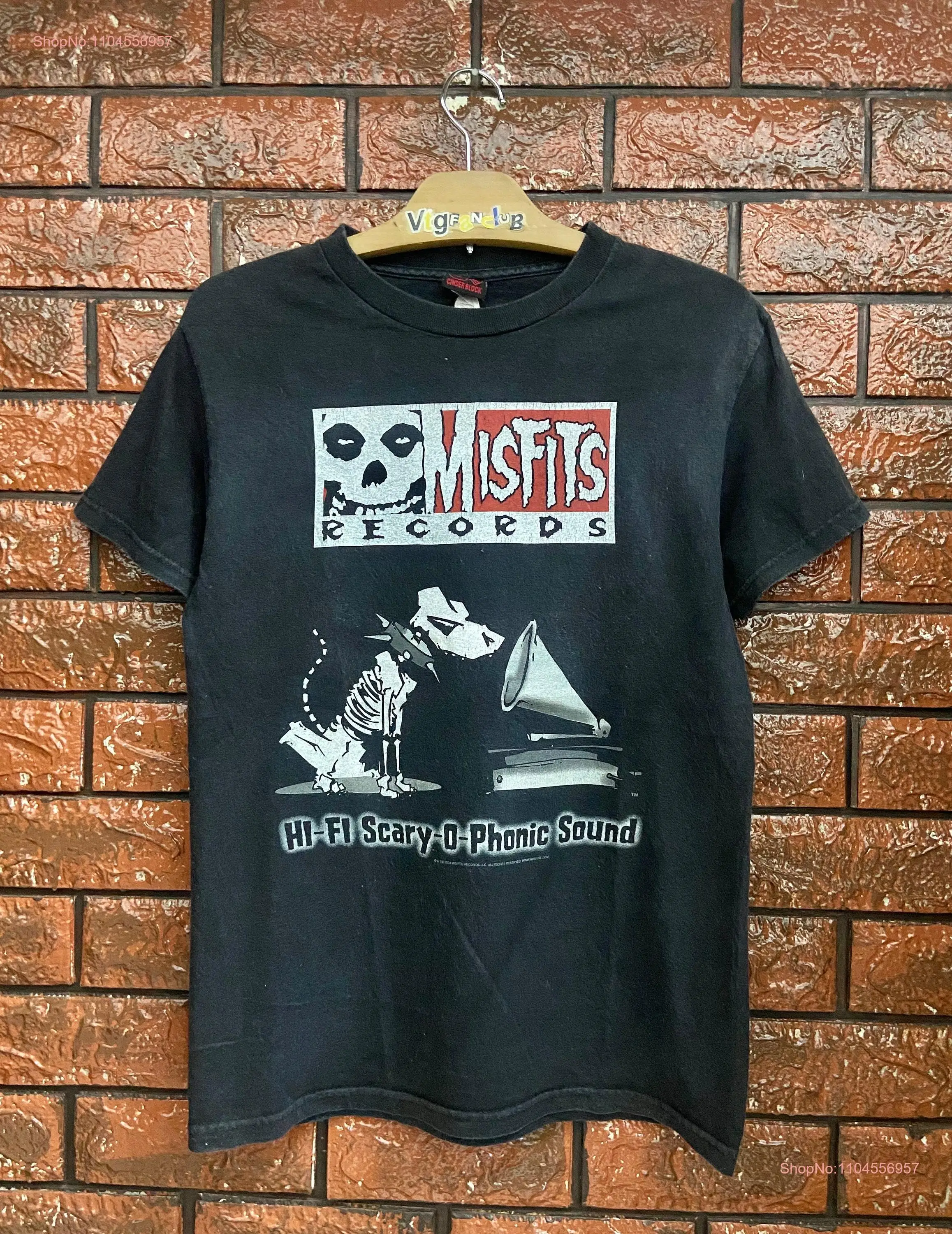 Vintage Misfits Records Hi Fi Scary O Phonic Sound 2003 Hardcore Punk Band Promo T Shirt Danzig Horror Vtg Size S