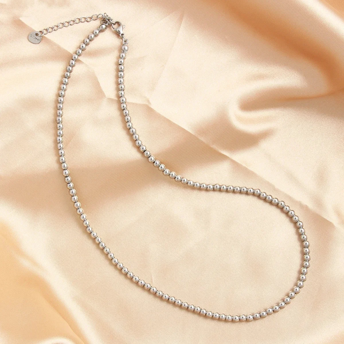 4/6/8/10mm Stainless Steel Ball Beaded Necklace For Women Men Silver Color Metal Bead Chain Choker Simple Waterproof Jewelry New