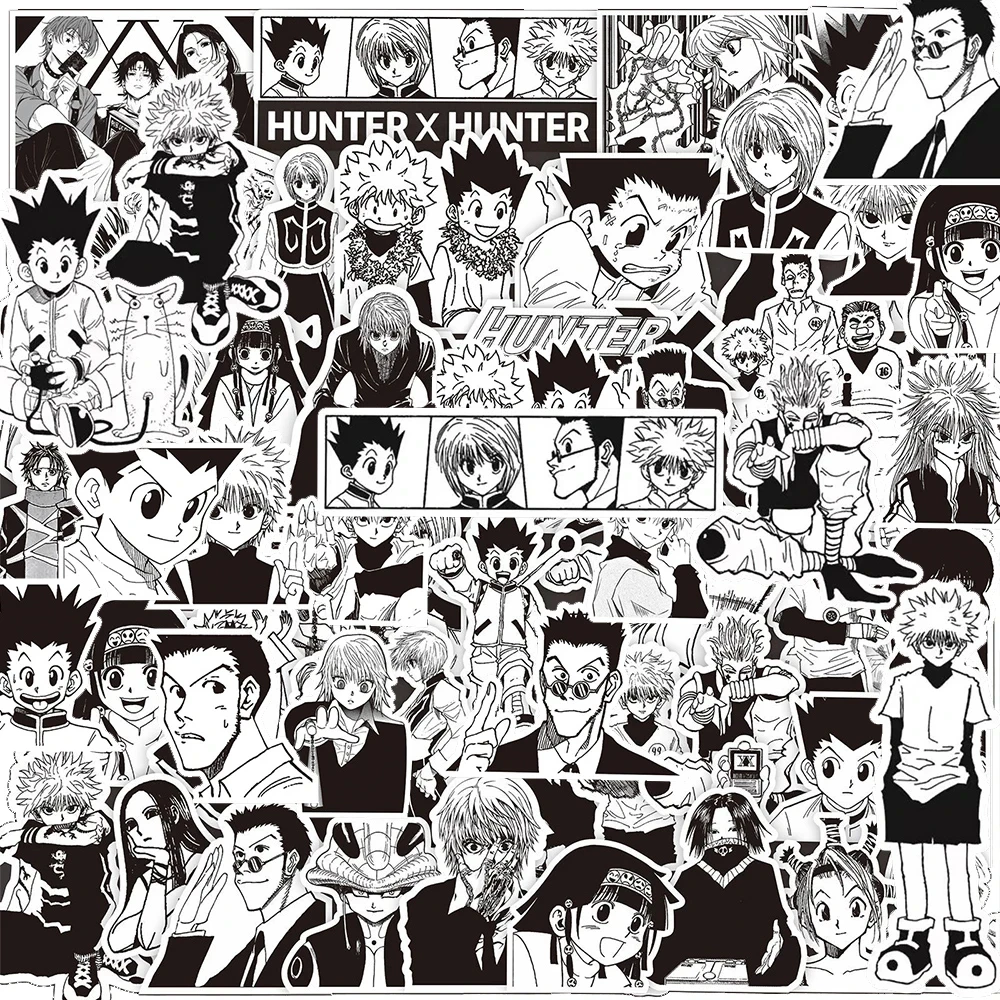 10/30/70PCS Japanese Anime Hunter X Hunter Stickers Black White Decals Cartoon Decoration Laptop Phone Stationery Manga Sticker