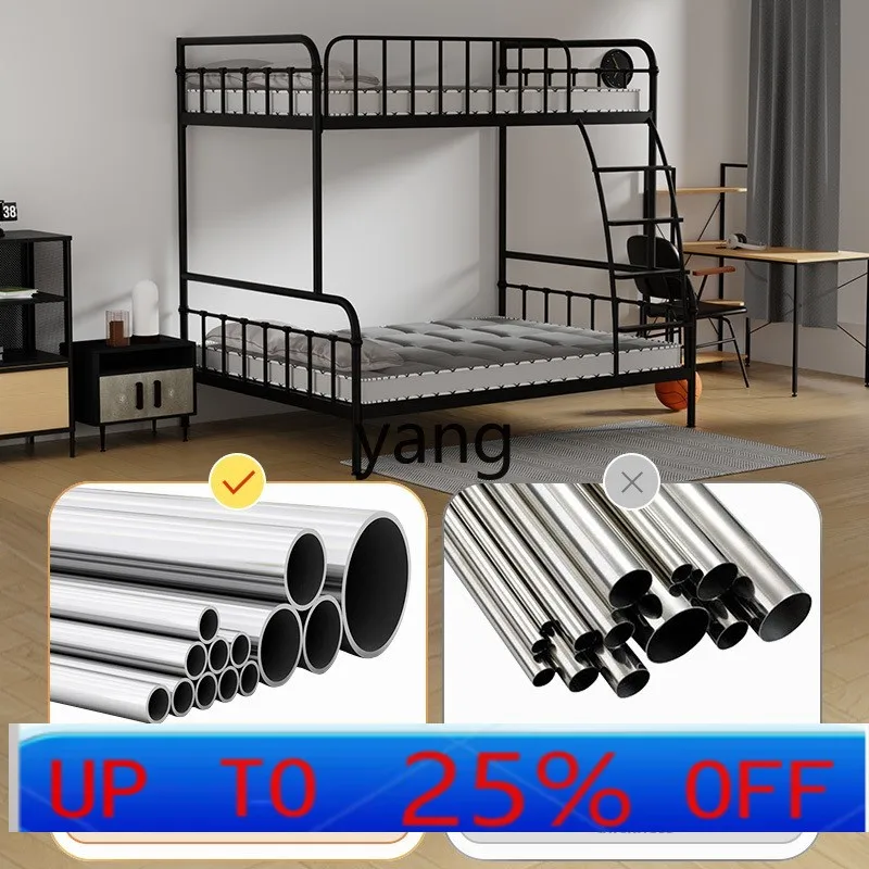 

Lmm Bunk Iron Frame Bed High and Low Iron Art Double Layer Simple Modern Elevated Iron Bed