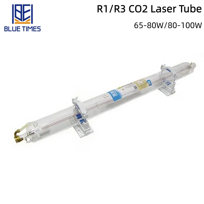 Bliuetimes YongLi 65 واط 80 واط 100 واط CO2 الليزر GlassTube R1/R3 طول 1050/1250 مللي متر ضياء 80 مللي متر لآلة القطع بالليزر CO2