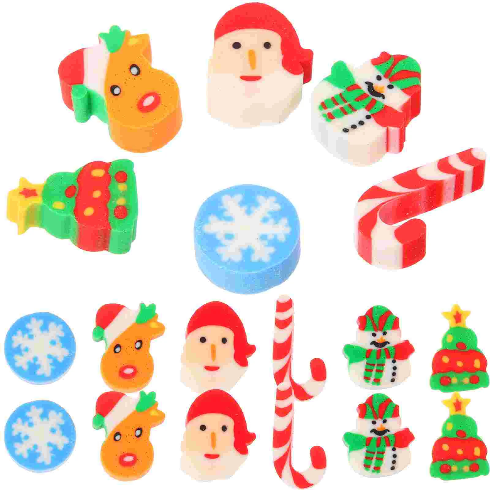 

Cartoon Erasers for Student Festival Elements Christmas Stationery Kids Santa Claus Shaped Chrsitams Themed