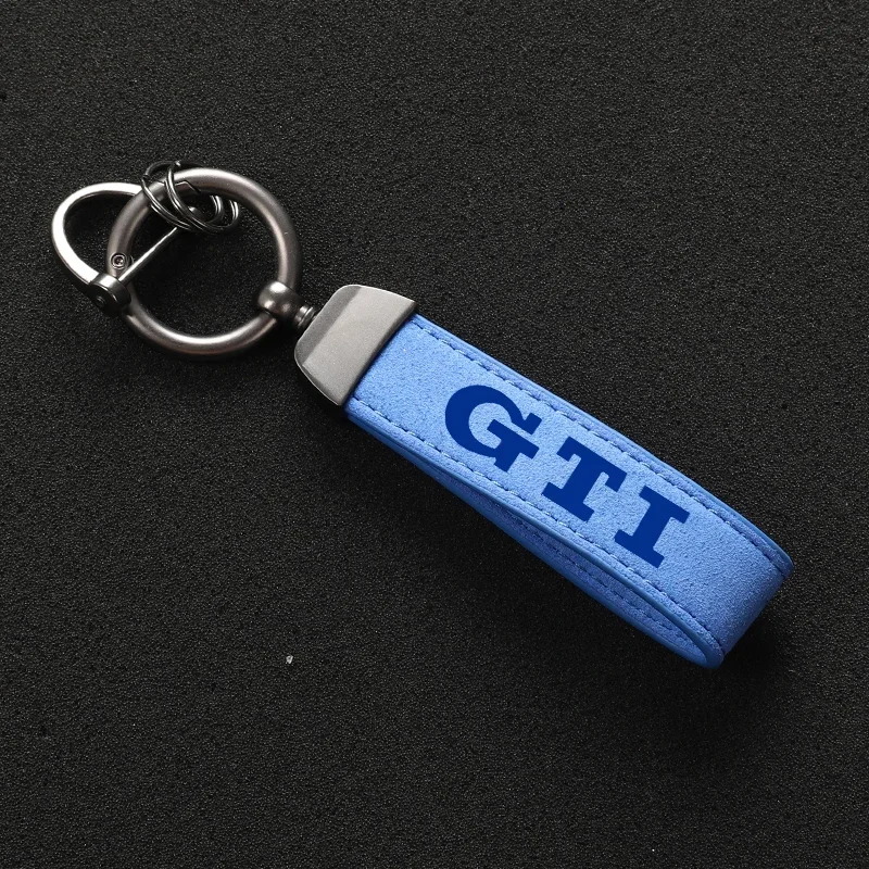 High Grade Suede Leather Car Keychain GTI Car Styling Key Ring For Golf 4 5 6 7 8 MK4 MK5 MK6 MK7 MK8 GTI Car Accessories