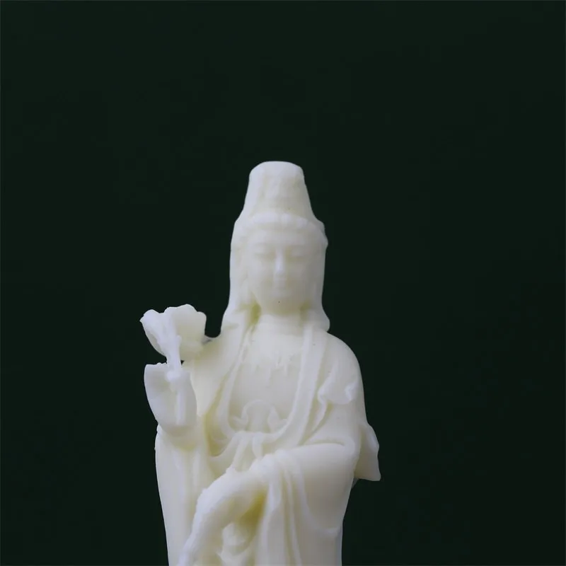 Chinese Dragon Guarding Goddess Guanyin Statue Halloween Decoration Buddhist Art Display Home Office Feng Shui Decor Ornament