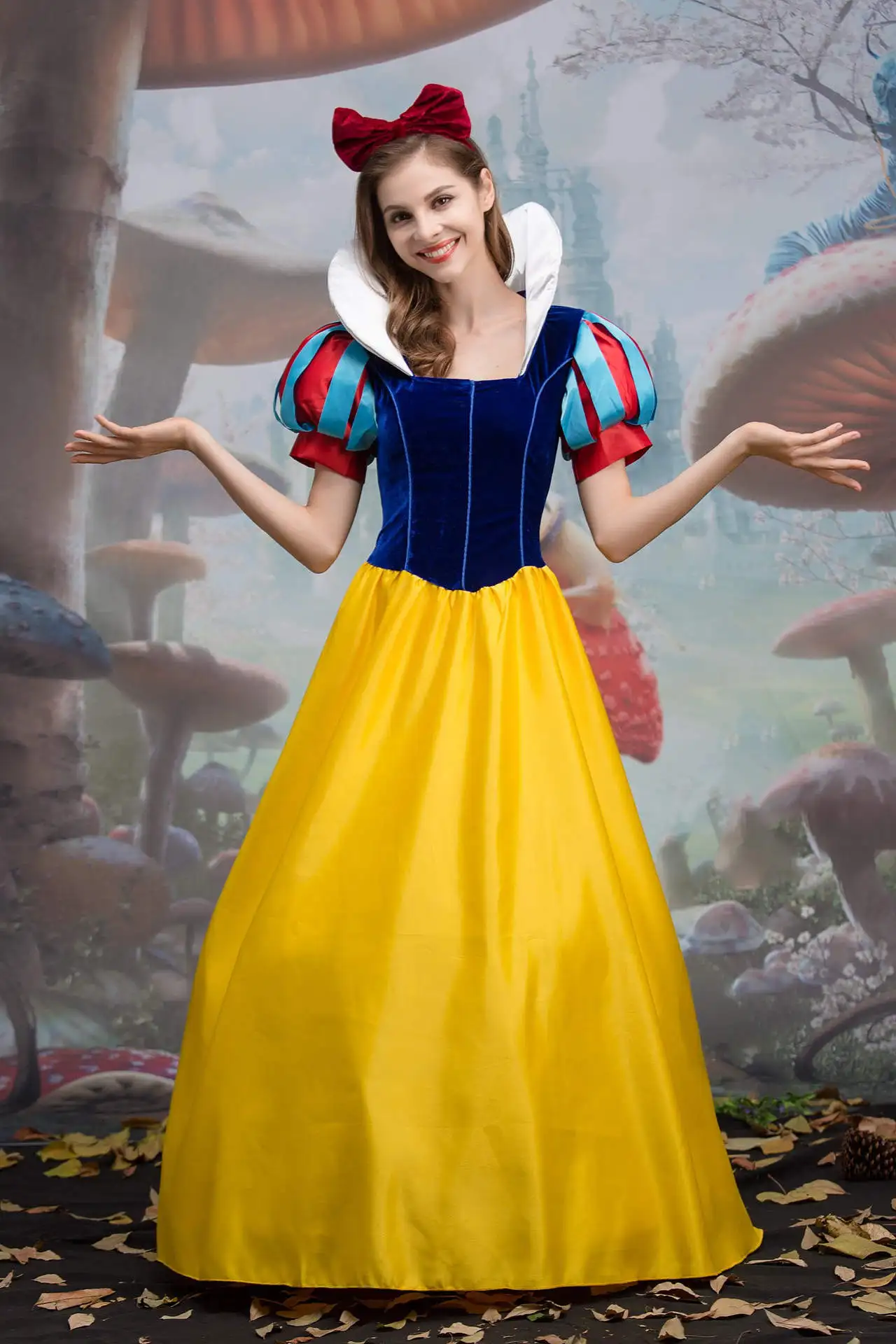 Cartoon Princess Snow White Halloween Party Costume Adult Cosplay Plus Size Dress Girl Princess Dress Women Adult Clothing