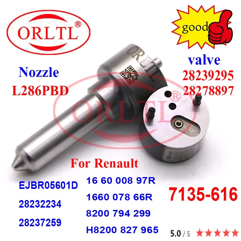 

Nozzle L286PBD L286PRD VALVE 9308-622B 28239295 28278897 For Renault K9K-808 EJBR05601D 28232234 28237259 Repair Kits 7135-616