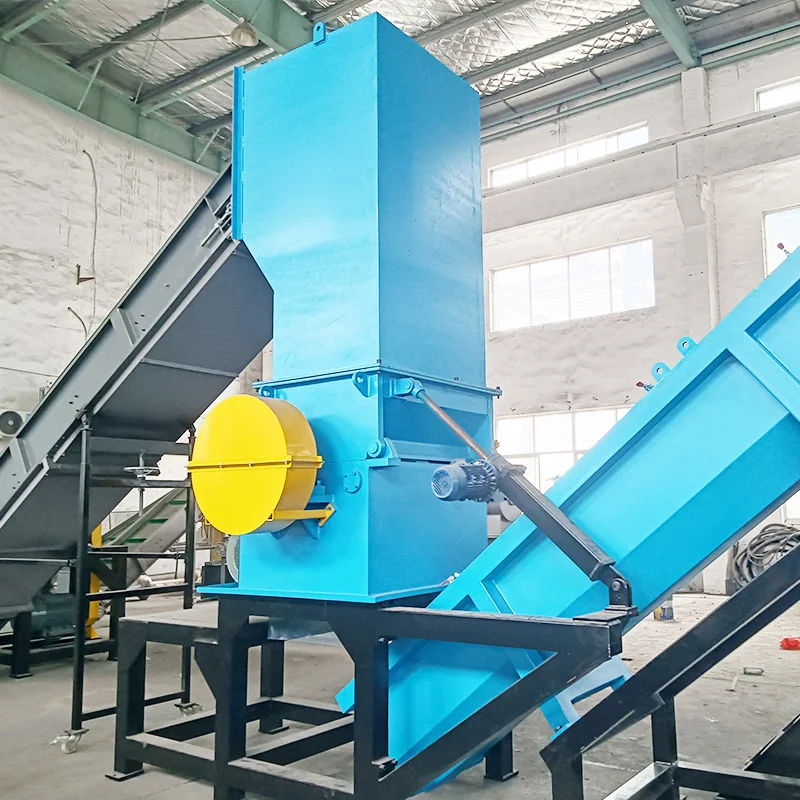 300-5000kg/h Waste Plastic PET Bottle Flakes Hot Crushing Washer Recycling Machine Line Double Shaft Shredder