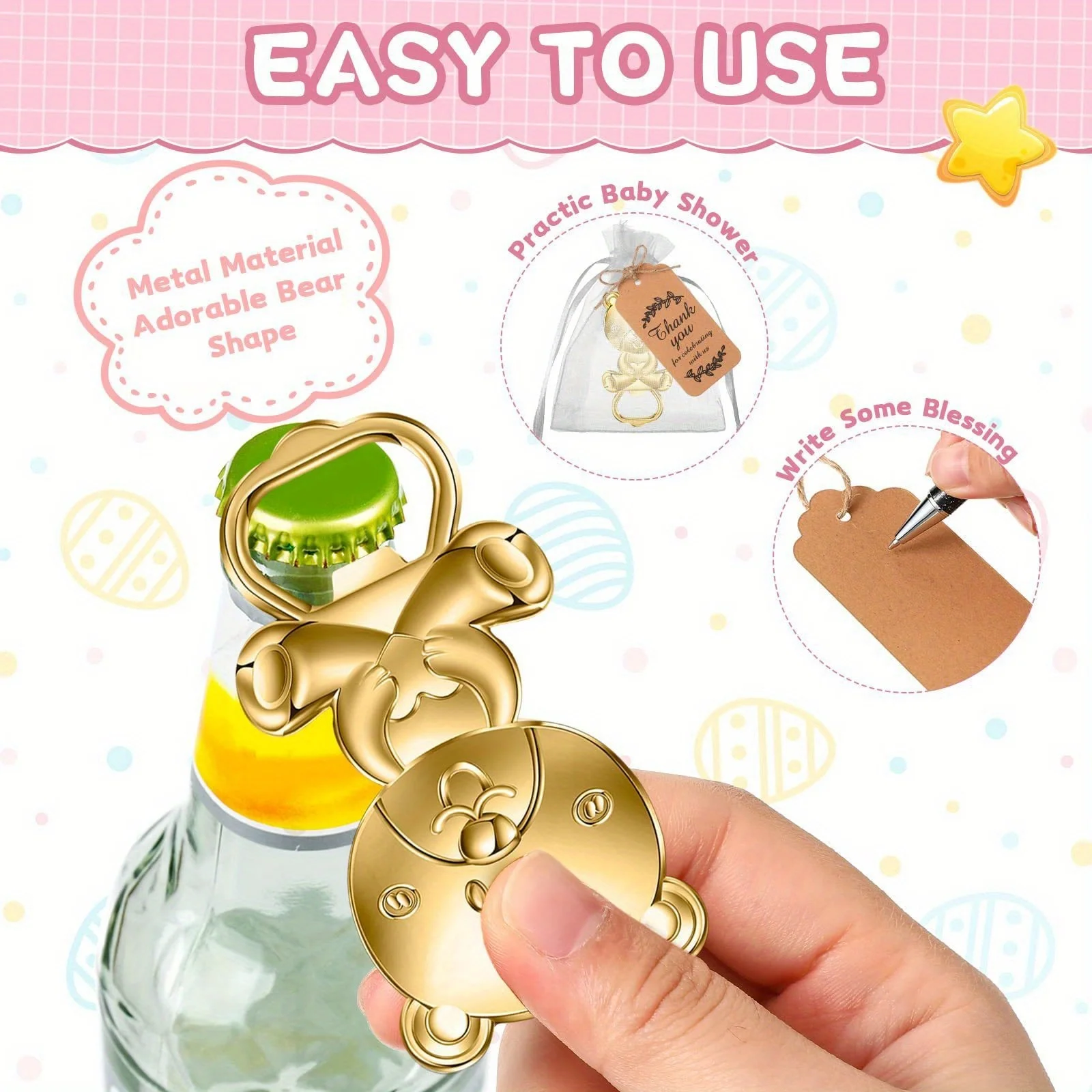 20 Stück/5 Sets Bärenförmiger Flaschenöffner für Partys, DIY-Geschenke und Hanfseile – geeignet für Geburtstage, Halloween und Hochzeiten – Detail 2