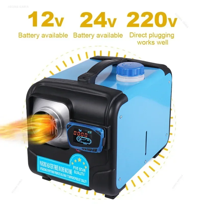 12V 24V 220V Diesel Air Parking Heater 5KW Car Heater Wireless LCD Remote Control Heating Preheater Heater for Car Truck Boat RV
