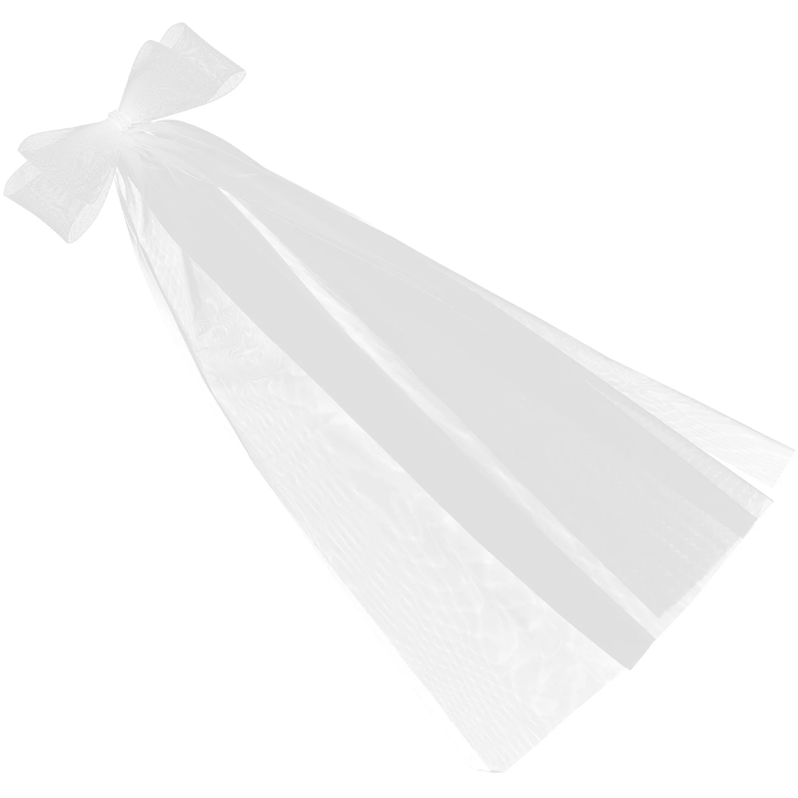 

Bridal Veil Bow Wedding Accessory Stretchable Mesh Design Luxury Feel Long White Veils for Brides Bow Veil Wedding Veils