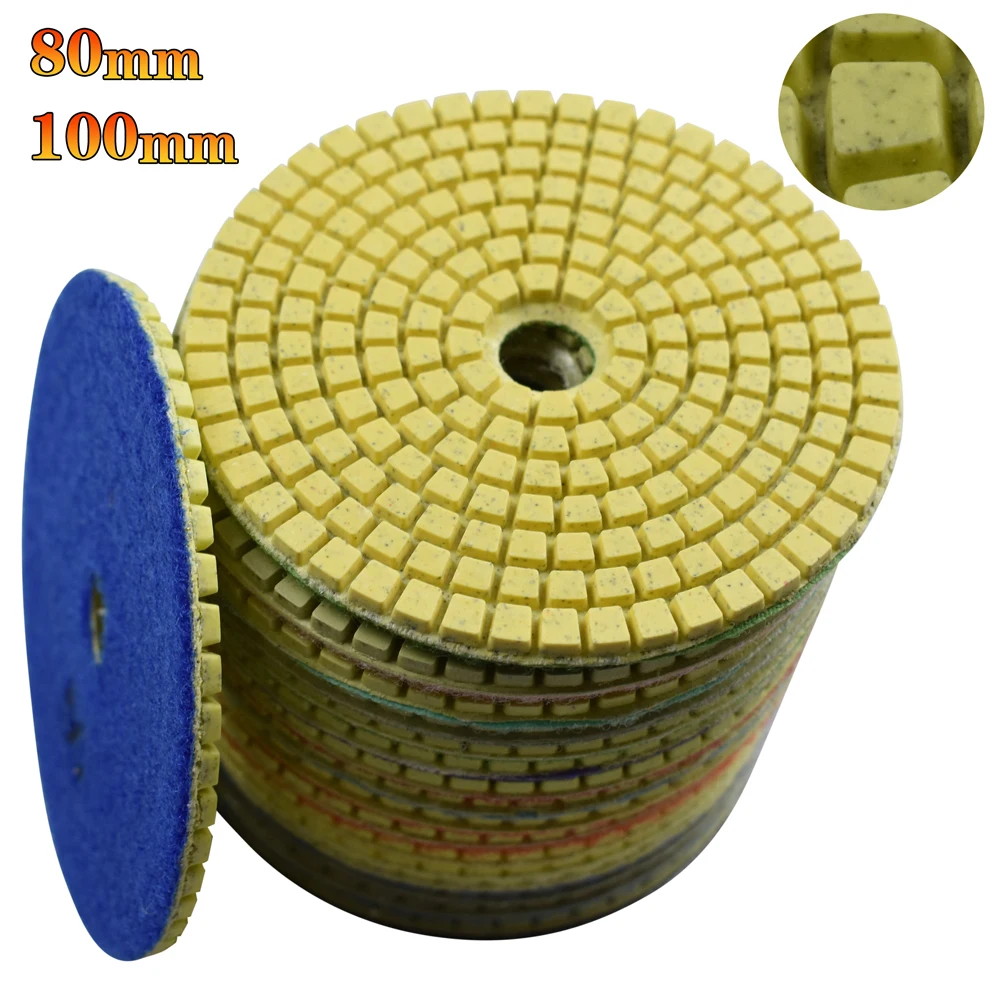 

80mm 100mm Diamond Polishing Pad 3" 4" Wet Buff Disc Abrasive for Sanding Marble Granite Concrete Grinding Countertop Stone