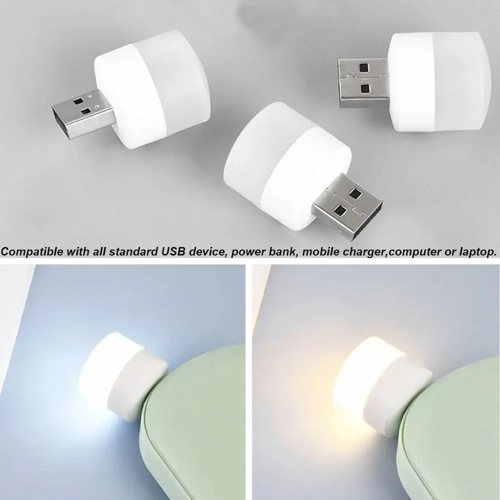 Luci USB Mini Computer Plug-in flessibile ricarica di alimentazione Mobile luce notturna lampada da lettura di moda risparmio energetico