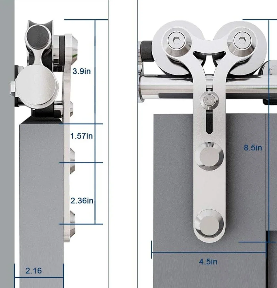 Imagem -05 - Ccjh- Deslizante Barn Door Hardware Kit Faixa de Armário Única Madeira Heavy Duty Fácil de Instalar Pés 6ft Aço Inoxidável