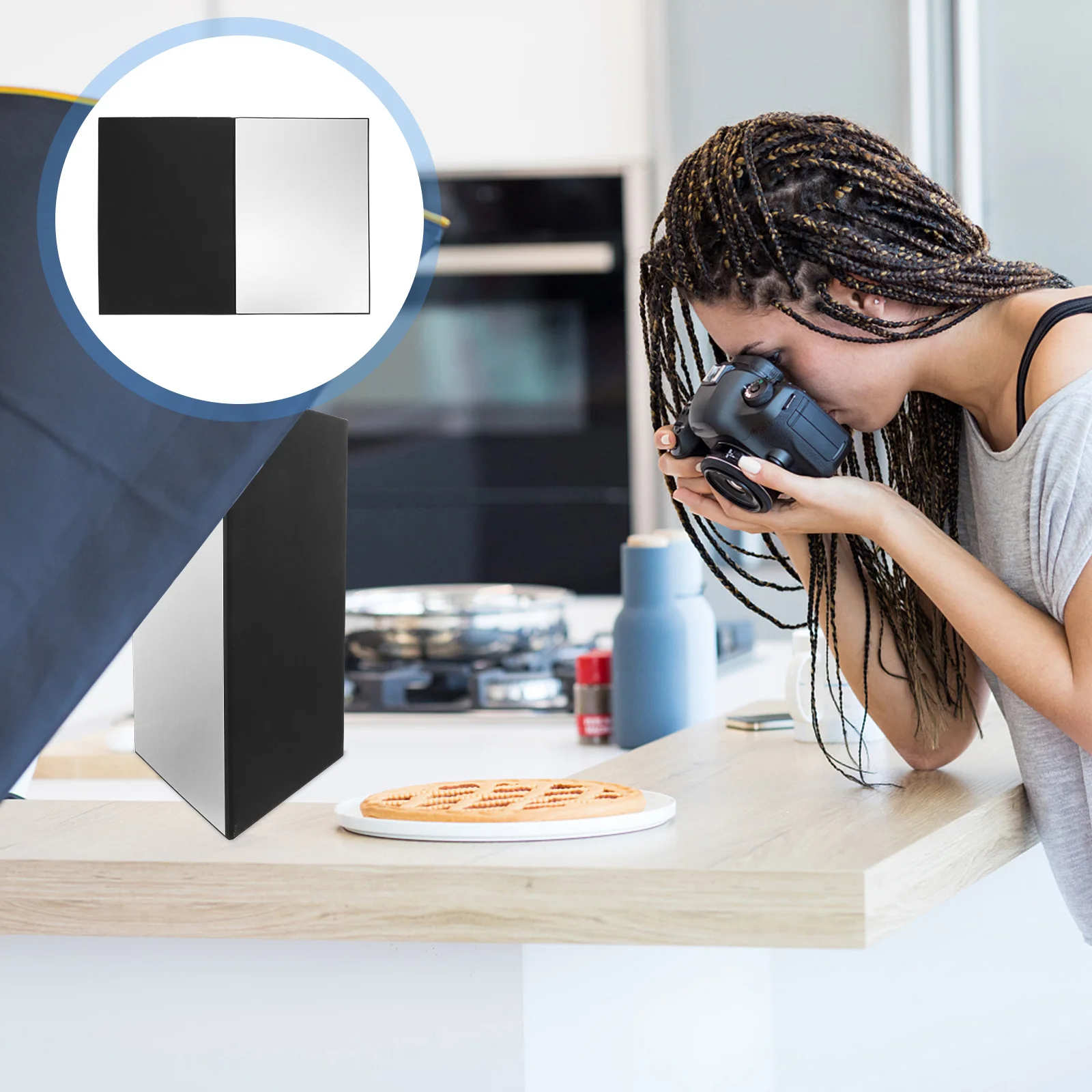 A3 Foldable Photography Cardboard Light Reflector Double Sided 3 in 1 Foldable Lightweight Design for Jewelry Cosmetics Food