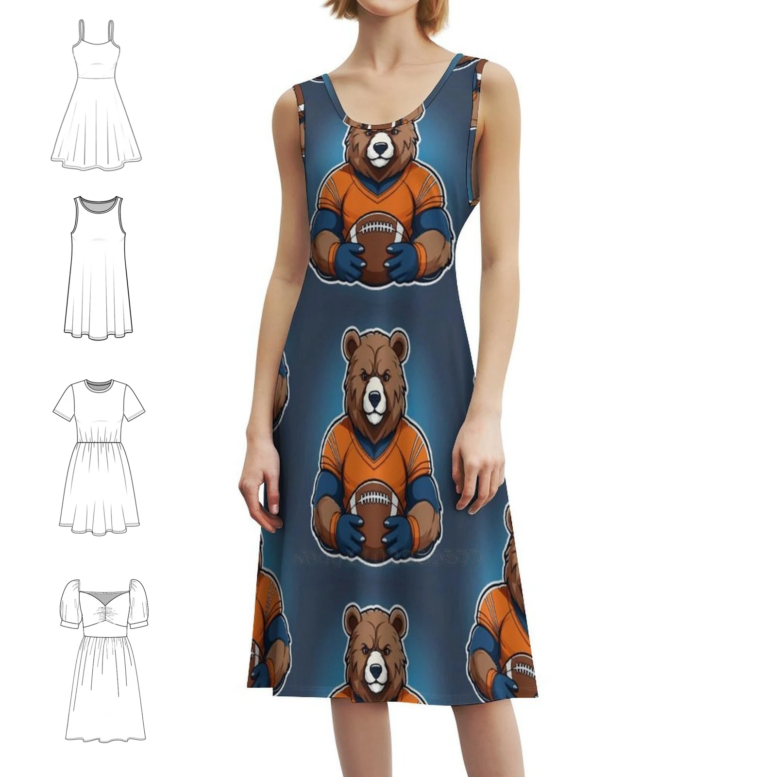 

Женское уличное праздничное платье Da Bears, модная клубная одежда с принтом для женщин, лучшая одежда для фанатов, уникальные женские платья