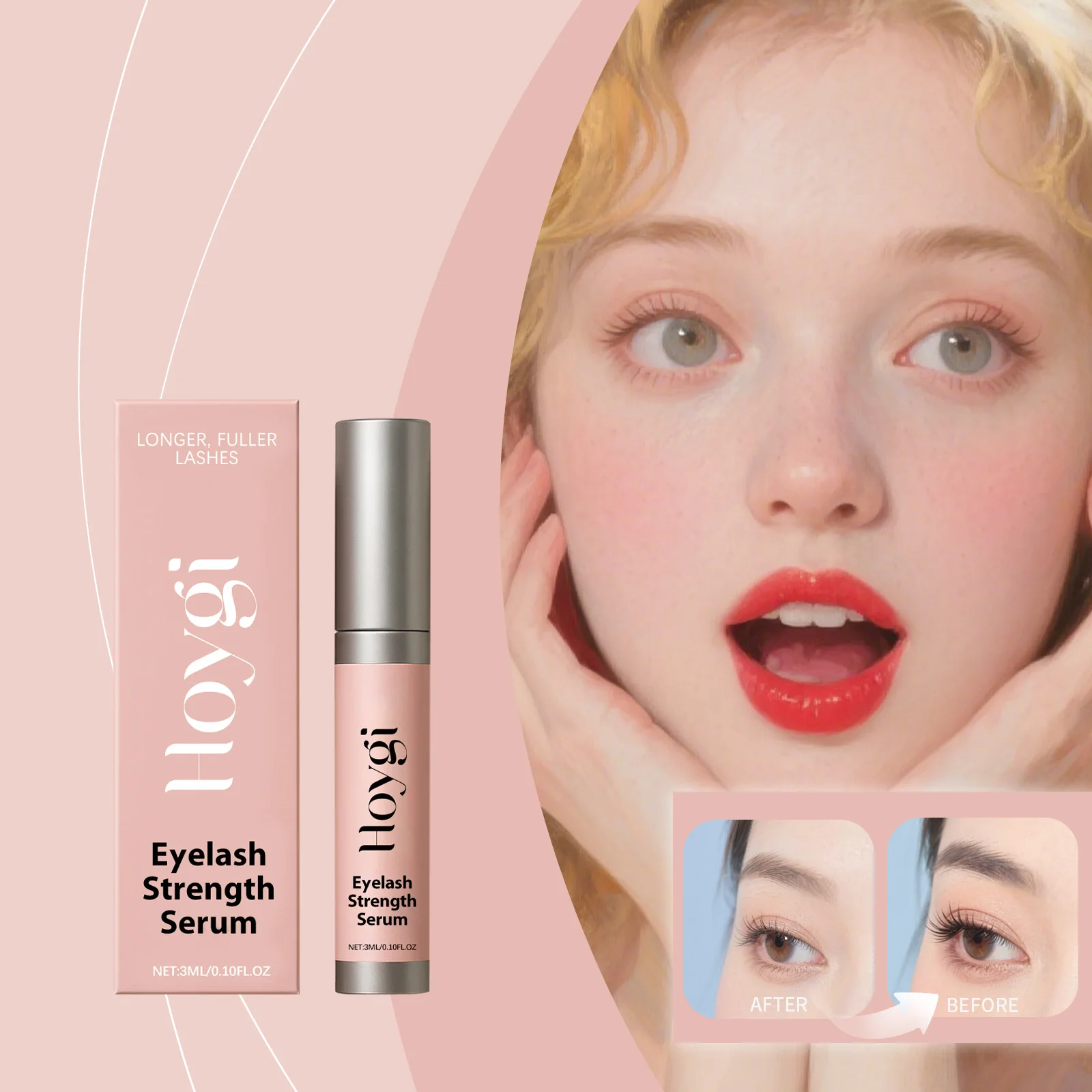 Le ciglia ricci nere jet nutritive liquide per ciglia Hoygi non sono facili da prendere di ciglia più lunghe e più spesse, cura degli occhi, trucco