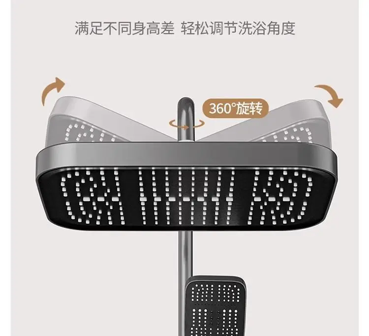 Nuovo soffione doccia a pioggia ad alta pressione di grandi dimensioni da 36 cm Soffione doccia a pioggia sopraelevato con grande flusso 360 °   Rotazione Risparmio idrico