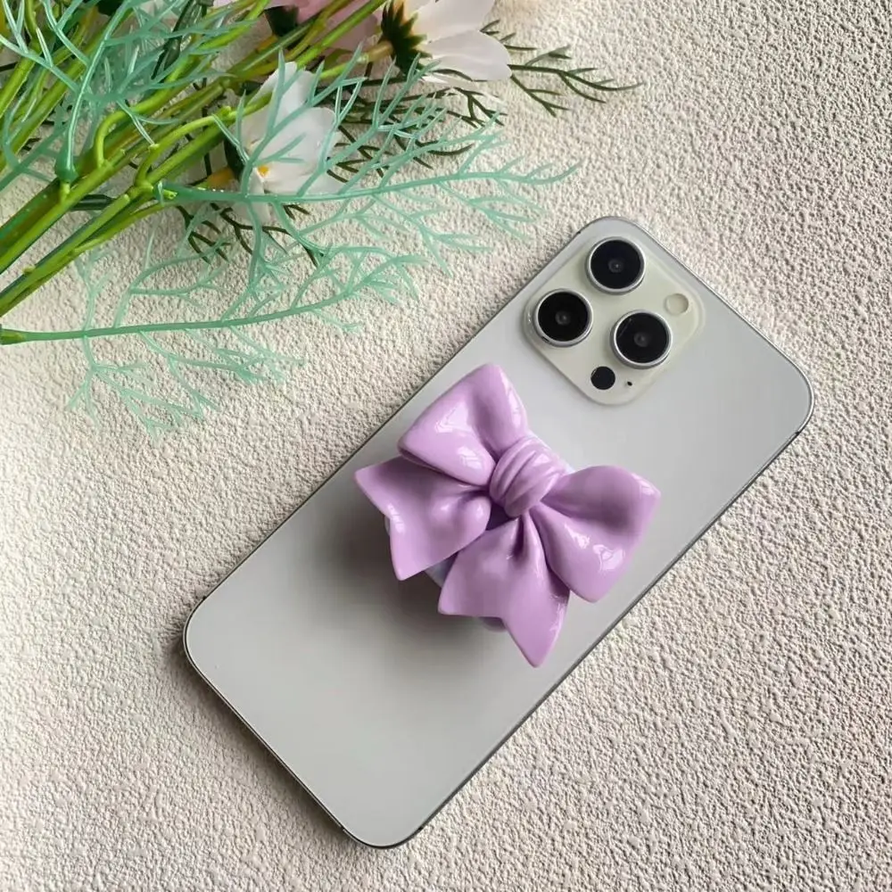 Lovely Mirror Phone Holder Portable Scalable Phone Bracket Y2K Fashion Flower Bowknot Phone Grip