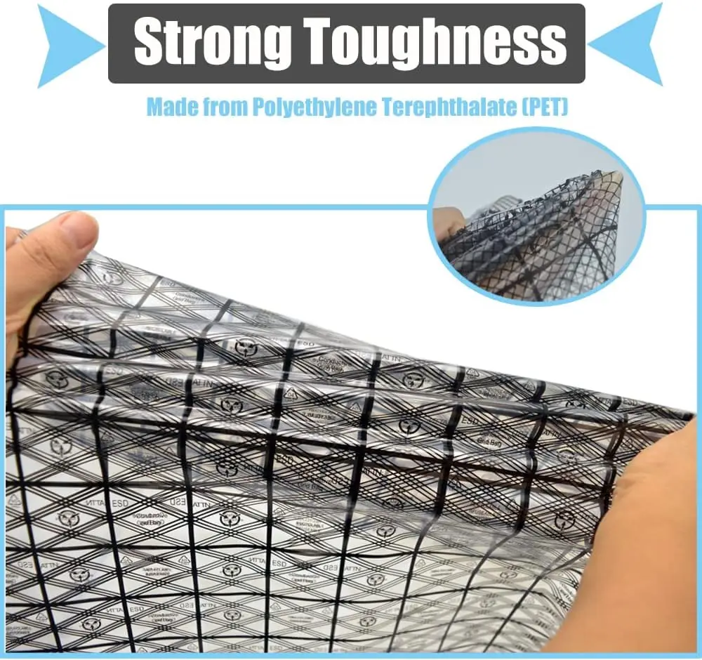  20pcs Large Premium Anti Static 30X40CM Open Top ESD Bags with Sticker for Motherboard SSD HDD Laptop Electronic Components