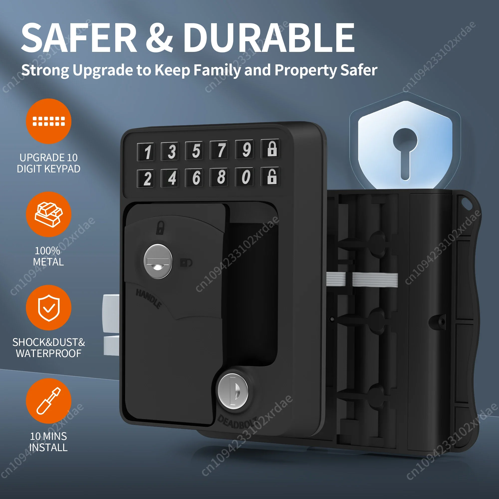 NewUpgrade Backlit Metal RV Door Lock Keyless Password Car Lock Remote Control Door Lock Waterproof