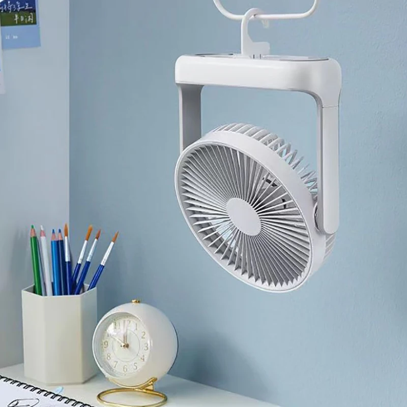 Xiaomi EDON Desktop Fan USB Rechargeable Mute Electric Fan 4 Gear Speed Wall Hanging Portable Mini Fan Office Home Car