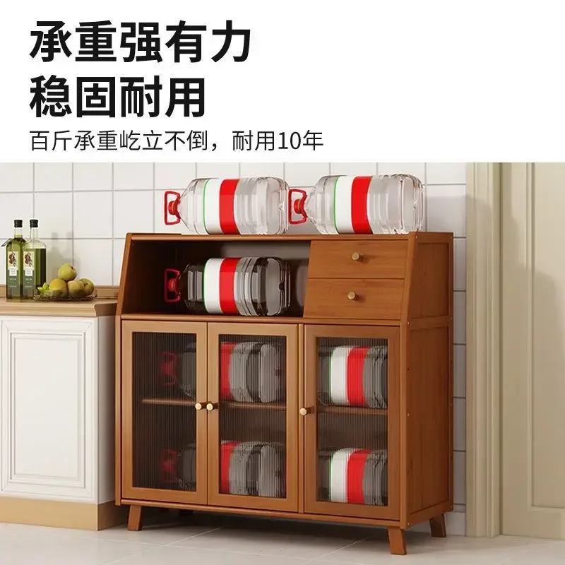 Household solid wood sideboard kitchen living room integrated wall-mounted storage