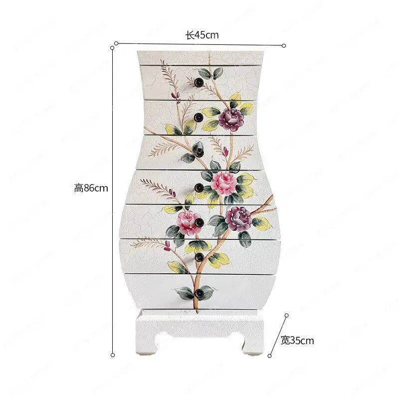 country painted vase cabinet living room storage seven chest cabinet retro solid wood