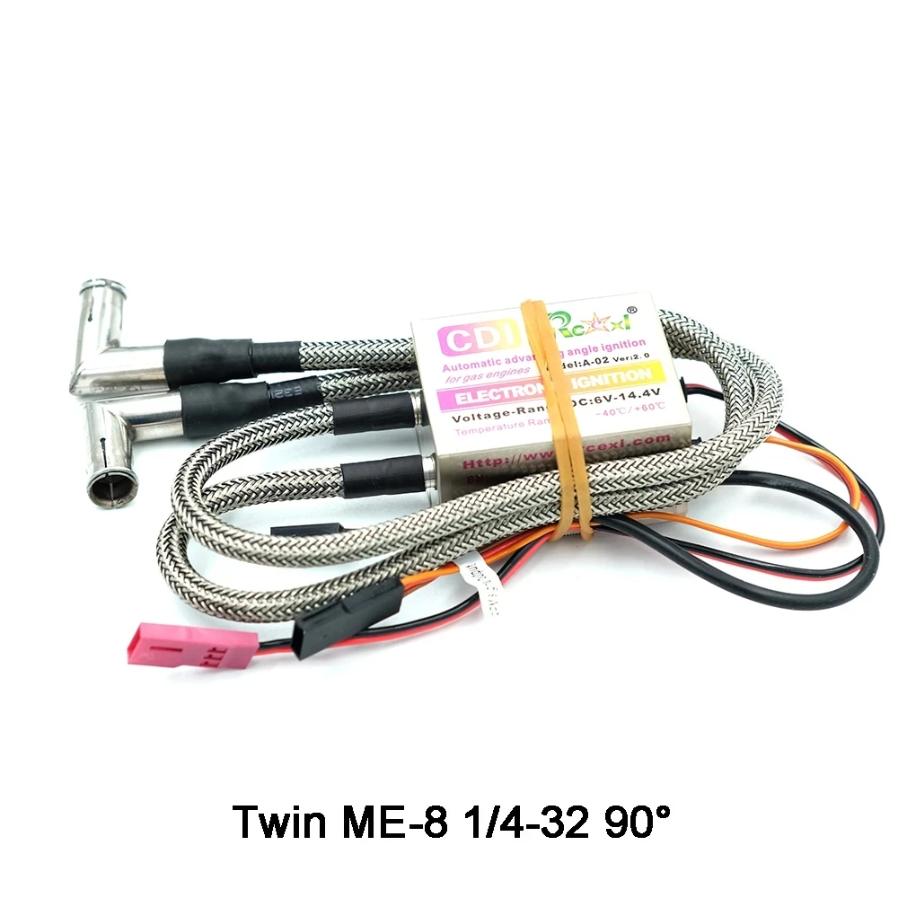 RCEXL NGK-ME-8 1/4-32 Accensione CDI Accenditore ME8 Cilindro singolo/doppio 90/ 120 gradi per motore a benzina RC DLE