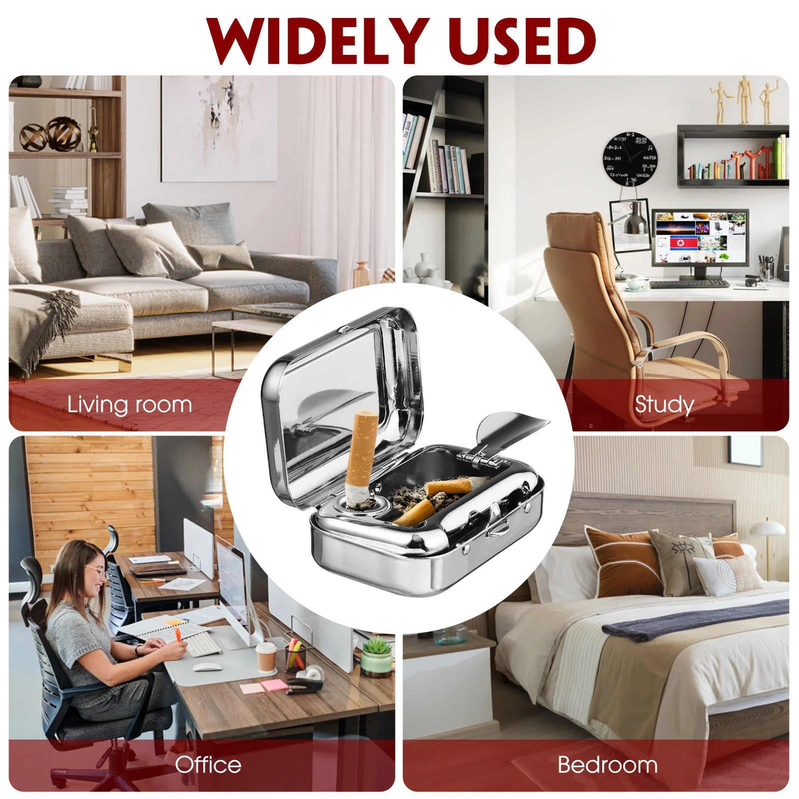 

Portable Outdoor Stainless Steel Ashtray Metal Cigarette Cigarette Ashtray Holder Storage Clean Tidy House Indoor