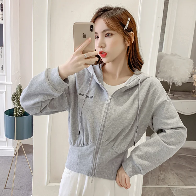 Sudaderas con capucha de gran tamaño para mujer, uniforme Preppy para estudiantes de secundaria, ropa deportiva con Base corta y múltiples hombros, mangas para adolescentes