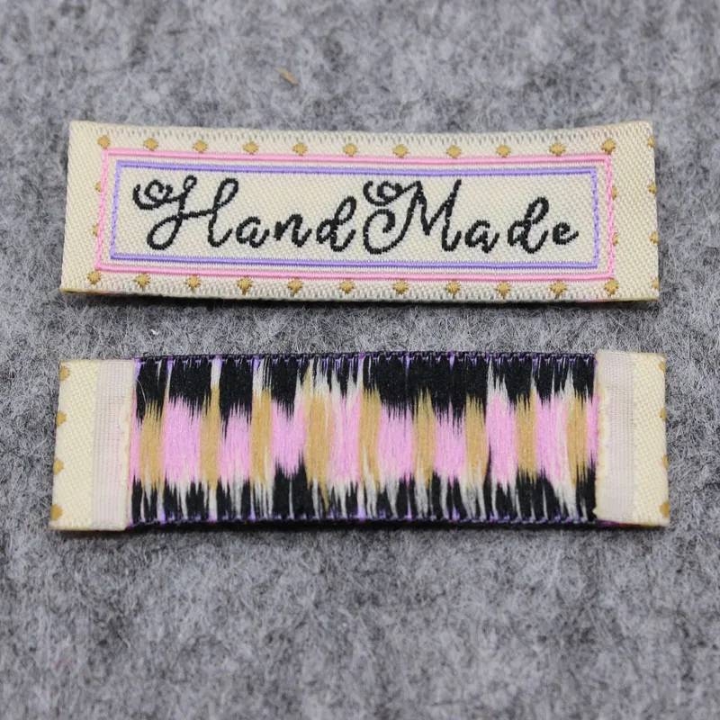 100 pcs a lot  colorful handmade label tag clothing woven label main label kids clothing tags custom garment label