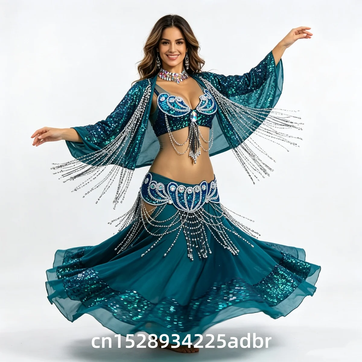 Women's Beaded Belly Dance Costume Wear Bra+Belt Set Sexy Ladies Bellydancing Carnival Costumes Bellydance Clothes