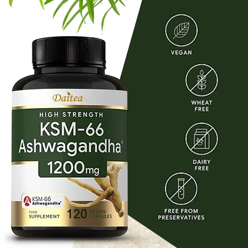 KSM-66 Ashwagandha Root Powder Extract, High Potency Black Pepper, Stress Relief, Adrenal & Thyroid Support - Vegetarian Non-GMO