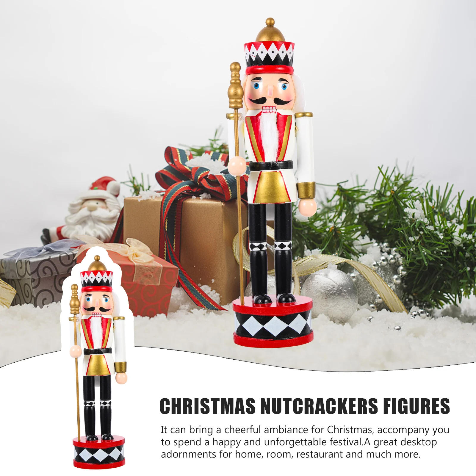 Standing Drum Nutcracker Christmas Decor Fireplace Giant Soldier Holiday Party Supplies