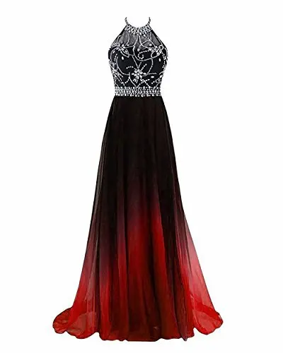 

GUXQD Halter Long Evening Party Gowns Vestidos De Festa Sparkly Beading Chiffon Abendkleider Princess Birthday Prom Dresses